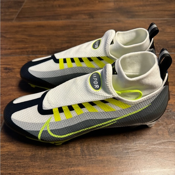 Nike Vapor Edge Pro 360 Ghost Laces Cleats Men Size 9 Neon/Smoke Gray Fast Ship - Picture 4 of 11